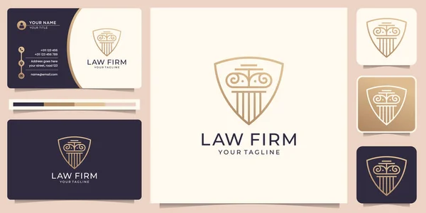 Creative Justice Logo Shield Shape Concept Design Logo Business Card — стоковый вектор