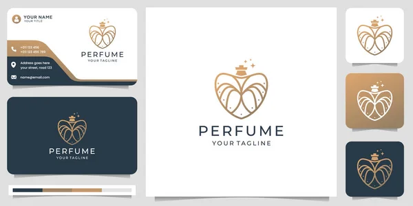 Minimalist Perfume Logo Creative Luxury Line Style Concept Business Card —  Vetores de Stock