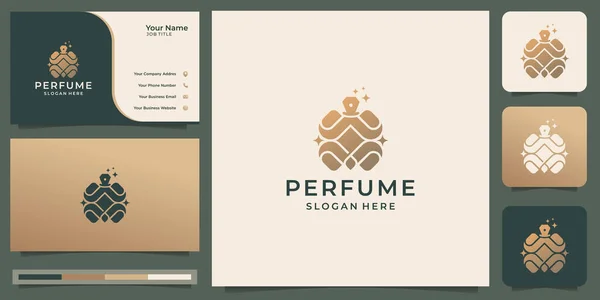 Luxury Perfume Logo Business Card Template Perfume Bottle Logo Inspiration — Stockvektor
