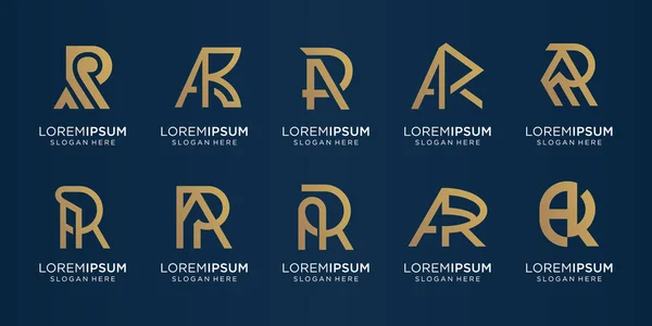 Set Collection Monogram Letter Combine Letter Design Logo Business Company — 图库矢量图片