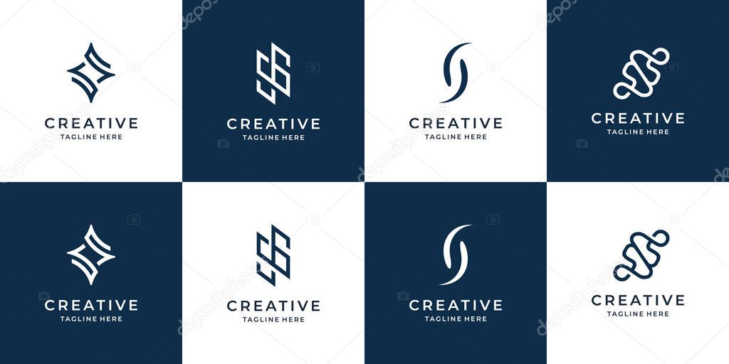 Set of creative s logo design template.icons for business of luxury,elegant,abstract. Premium Vector