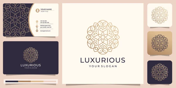 Luxury Ornament Logo Design Creative Line Art Abstract Concept Circular — Stock Vector