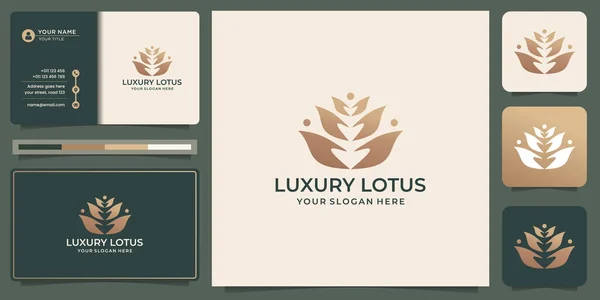 Luxury Floral Lotus Logo Creative Concept Design Your Business Luxury — Stockvektor