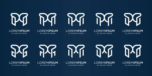 Monogramma Moderno Lettera Iniziale Logo Design Logotipo Azienda Tecnologia Computer — Vettoriale Stock