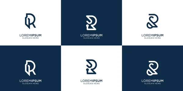 Logotype Modern Logo Template Set Verzamelbrief Concept Voor Bedrijf Technologie — Stockvector