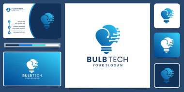 creative bulb logo combine dot technology concept. modern design for your business company,digital.