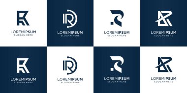 Yaratıcı R logosu minimalist tasarımı. Şirketiniz için soyut kavram ilk logosu.