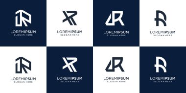 Koleksiyon ilk R logo simgesi danışmanlık, kimlik ve teknoloji işi için dizayn.