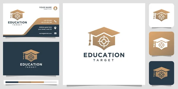 Education Target Logo Creative Concept Design Your Business Company Elegant — 스톡 벡터