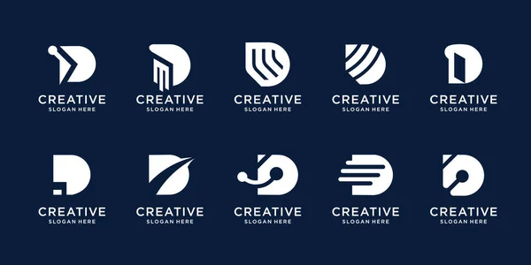 Lettre Logo Icône Set Design Pour Les Entreprises Technologie Sport — Image vectorielle