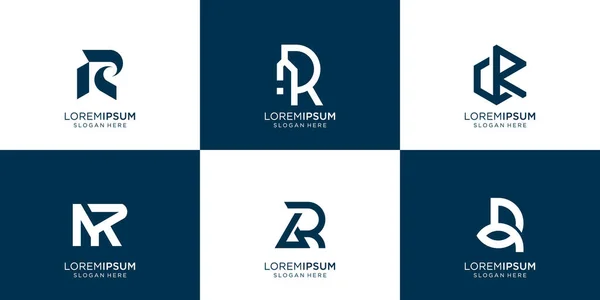 现代单字首字母R标志设计 商业公司 计算机的标识类型 — 图库矢量图片