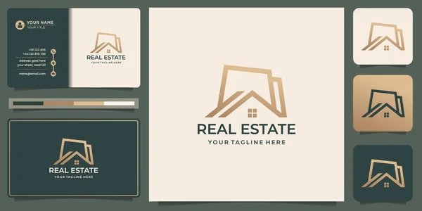 Minimal Real Estate Logo Template Building Construction Architect Logo Business — Stock Vector