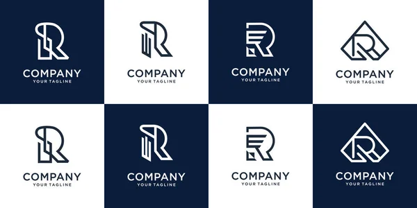 Collection Initial Logo Icon Set Design Business Consulting Identity Technology — Stock Vector