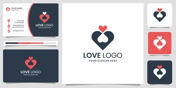 Love Logos Inspiration Mit Negativem Space Concept Love Logo Für — Stockvektor