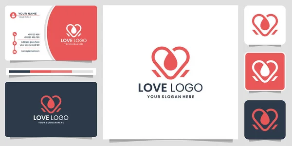 Minimale Inspiration Liebe Logo Kreative Linie Konzept Für Das Geschäft — Stockvektor