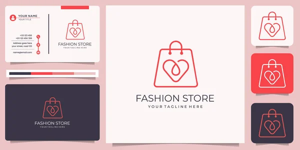 Minimalistisches Logotyp Design Für Luxusgeschäfte Feminines Logo Ikone Und Visitenkarte — Stockvektor