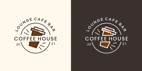 Vintage Loghi Retrò Classico Caffè Casa Emblema Distintivo Modello Design — Vettoriale Stock
