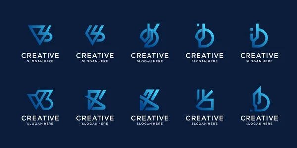 Carta Logo Colección Con Inicial Concepto Moderno Monograma Inspiración — Vector de stock