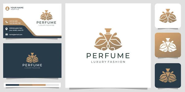 Lujo Elegante Perfume Logotipo Plantilla Abstracto Perfume Botellas Símbolo Color — Vector de stock
