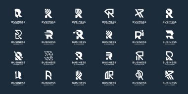 best of mega bundle R logo design. monogram inspiration, lettermark r, abstract style, identity logo