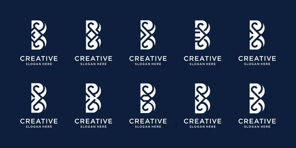 Conjunto Diseño Abstracto Letra Logo Monograma Inicial Para Negocios Lujo — Vector de stock