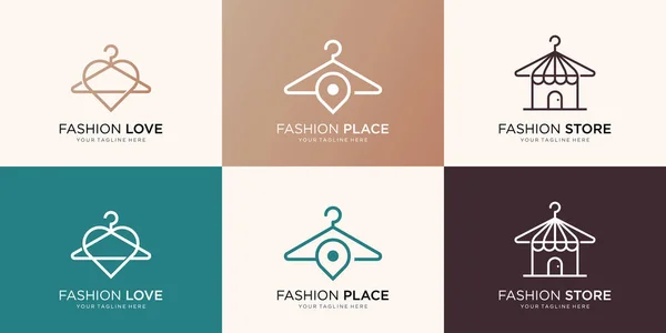 Colección Tienda Moda Lugar Moda Moda Tienda Compras Logo Inspiración — Vector de stock
