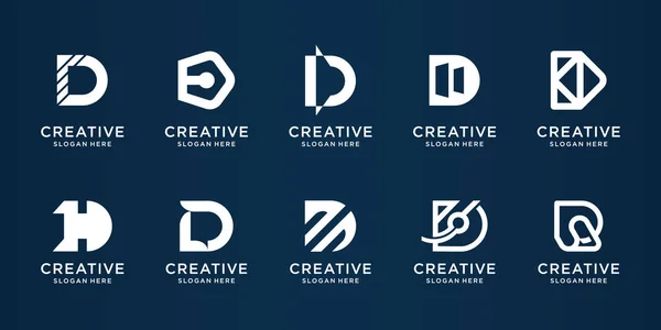 Set Creative Logo Design Monogram Collection Initial Letter Business Company — Vector de stock