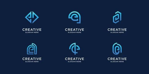 Set Letter Logo Design Template Inspiration Initial Available Business Company — Vector de stock