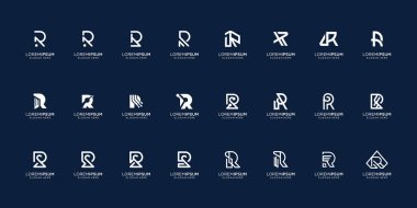 set of abstract R logo design. icon set letter r mega bundle for business of company