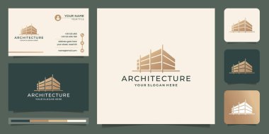 creative of architect logo template. architectural concept design with business card inspiration.