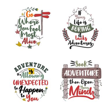 Bir dizi tipografi motivasyon alıntısı. Alıntı Harfi.