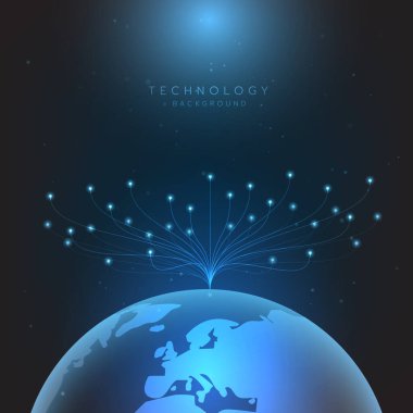 İleri teknoloji dijital teknoloji fütüristik devre dijital. Soyut gelecek tasarımı. Yapay zeka. Modern fütürist tasarım. Global ağ bağlantı teknolojisi. vektör illüstrasyonu.