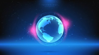 İleri teknoloji dijital teknoloji fütüristik devre dijital. Soyut gelecek tasarımı. Yapay zeka. Modern fütürist tasarım. Global ağ bağlantı teknolojisi. vektör illüstrasyonu.