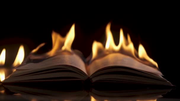 Boken är i brand — Stockvideo