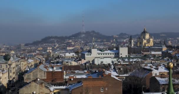 Panorama van de stad van lviv — Stockvideo