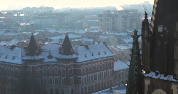 Panorama of the city of Lviv — Stock Video
