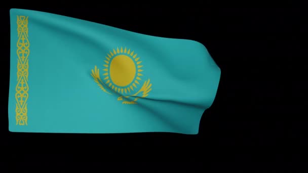 Государственный флаг Республики Казахстан — стоковое видео