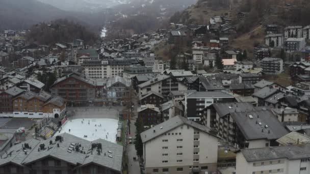 Aerial View Zermatt Switzerland Autumn Alps — Stockvideo