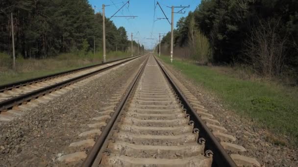Camera Moves Railroad — Stock Video