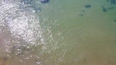 Drone 'dan Exmouth köyüne deniz, 2021' de İngiltere 'de yaz mevsimi..