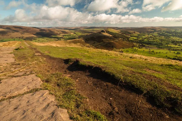 Derbyshire Ulusal Park Tepesi Bölgesi Nde Bulunan Mam Tor 2021 — Stok fotoğraf