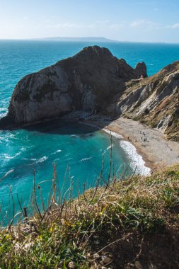 UK 'deki Durdle Door Plajı Dorset 26 / 02 / 2022
