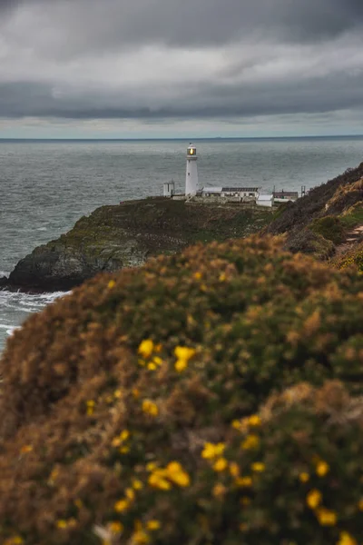 South Stack Leuchtturm Auf Einer Kleinen Insel Vor Der Nordwestküste — Stockfoto