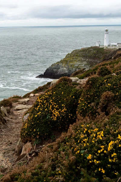 South Stack Lighthouse Een Klein Eiland Voor Noordwestkust Van Holy — Stockfoto
