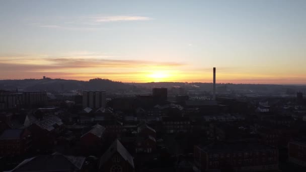 Uma Manhã Nascer Sol Uma Cidade Inglaterra Burton Trent 2022 — Vídeo de Stock