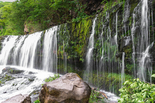 Waterfalls in the National Park in England Brecon Beacons 2022.