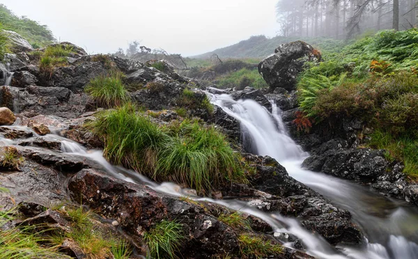 Waterfalls Way While Climbing Hill Penygader Dolgellau Cadair Idris National —  Fotos de Stock