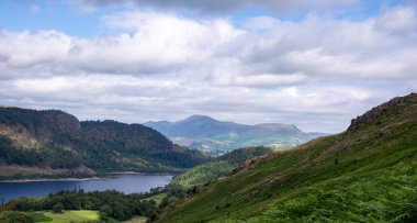 National Park Lake District, Helvellyn Hills, view while climbing Lake Thirlmere and Red Tarm, crossing Striding Edge and Swirral Edge during fog, 2022.