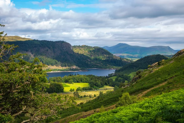 National Park Lake District Helvellyn Hills View While Climbing Lake — Stockfoto