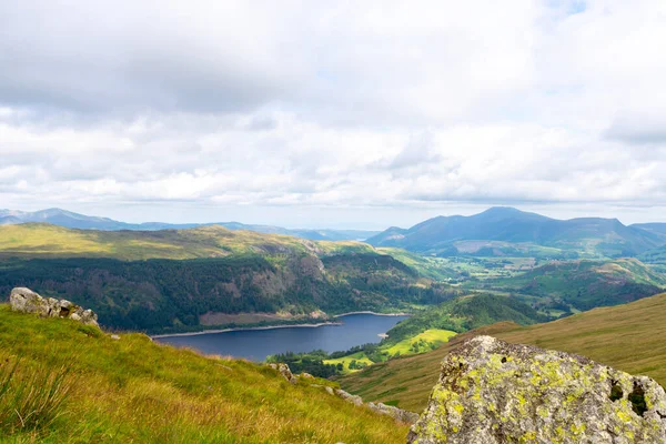 National Park Lake District Helvellyn Hills View While Climbing Lake — Stock Fotó